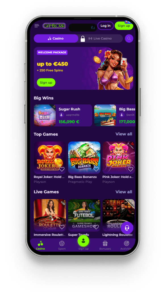 Gambloria Casino | Über 6000 Spiele & 1500€ Bonus & 250 Freispiele